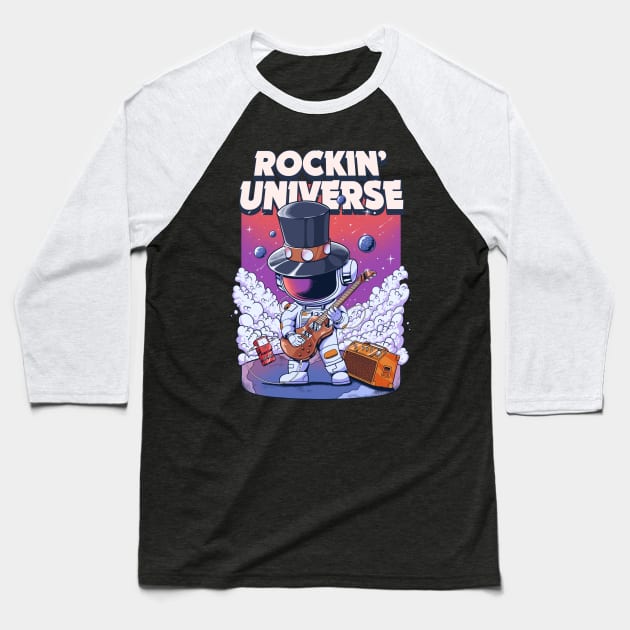 Rockin' Universe with Astronaut Baseball T-Shirt by create by adi